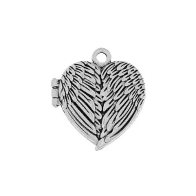 1 Pc Tibetan Silver CLOSED ANGEL WINGS LOCET 35mm x 32mm Charms Pendants, Lead & Nickel Free Metal Charms Pendants Beads