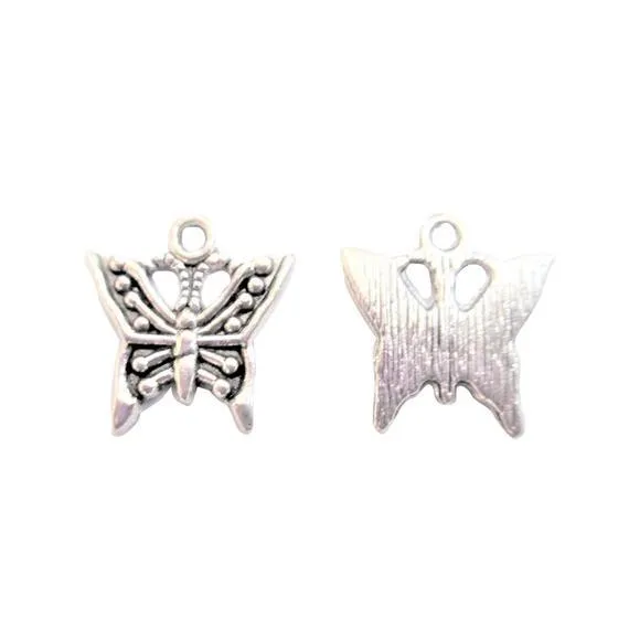 10 Pcs Tibetan Silver Butterfly 18X16mm Charms Pendants