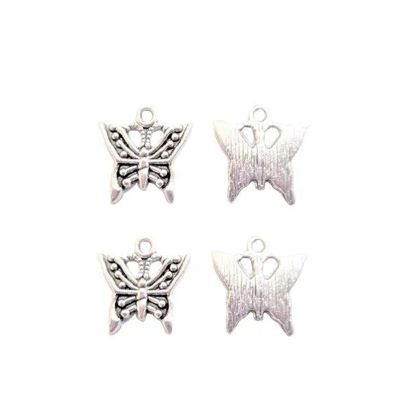 10 Pcs Tibetan Silver Butterfly 18X16mm Charms Pendants