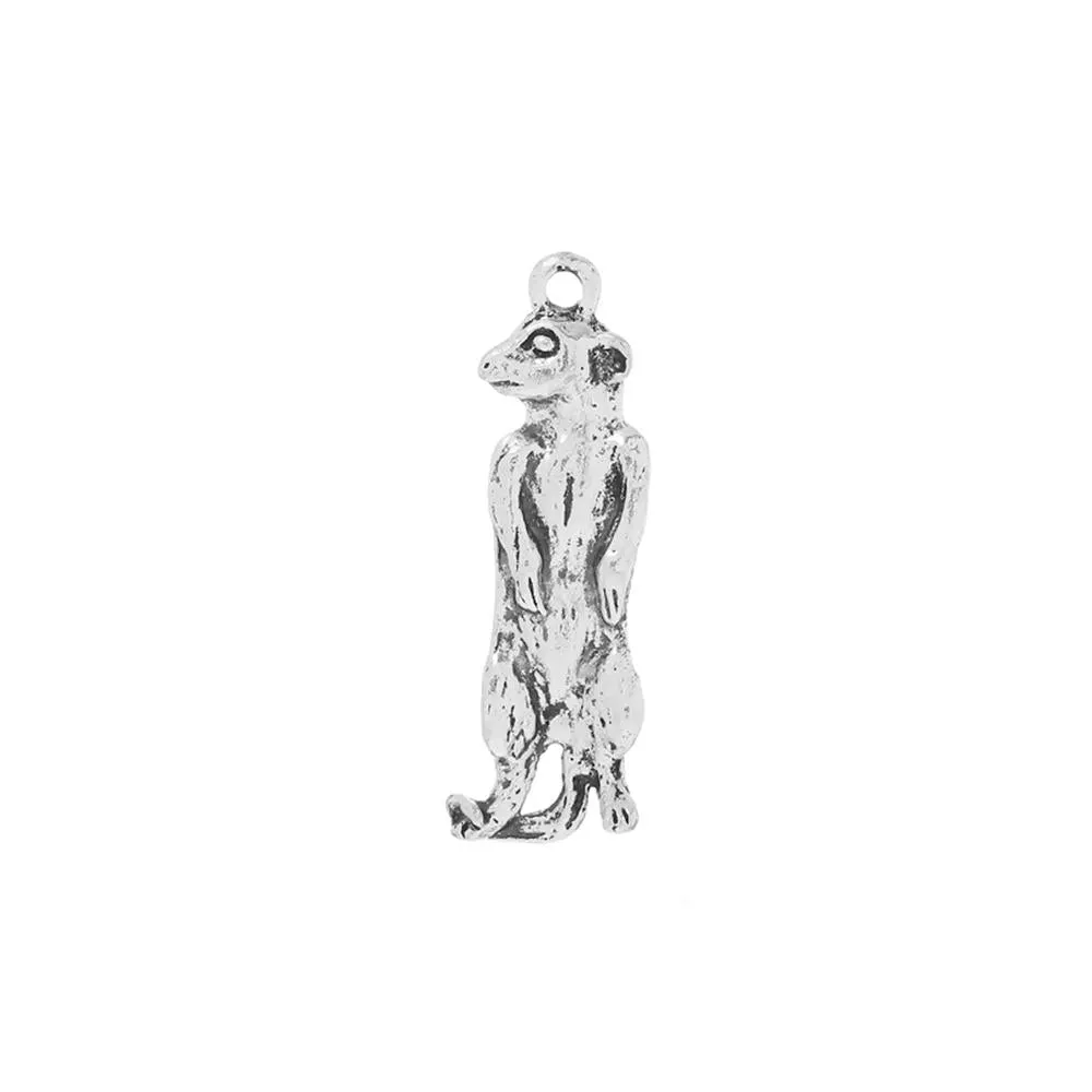 10 Pcs Tibetan Silver MEERKAT 37mm x 12mm Charms Pendants, Lead & Nickel Free Metal Charms Pendants Beads