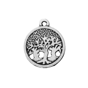 10 Pcs Tibetan Silver TREES CARVED HALLOW 19mm x 16mm Charms Pendants, Lead & Nickel Free Metal Charms Pendants Beads