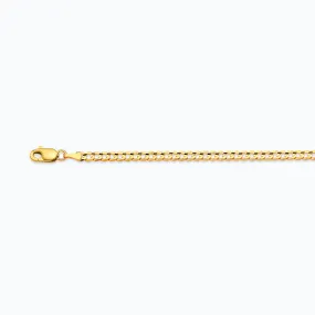 10K 2.5MM YELLOW GOLD SOLID CURB 26" CHAIN NECKLACE