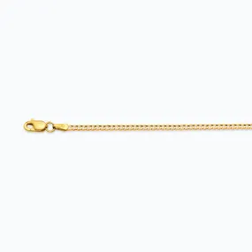 10K 2MM YELLOW GOLD SOLID CURB 26" CHAIN NECKLACE