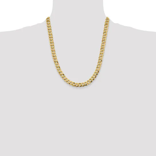 14k Gold 7.2mm Flat Cuban Chain Necklace