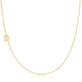 14K GOLD ASYMMETRICAL CHARM NECKLACE - Om