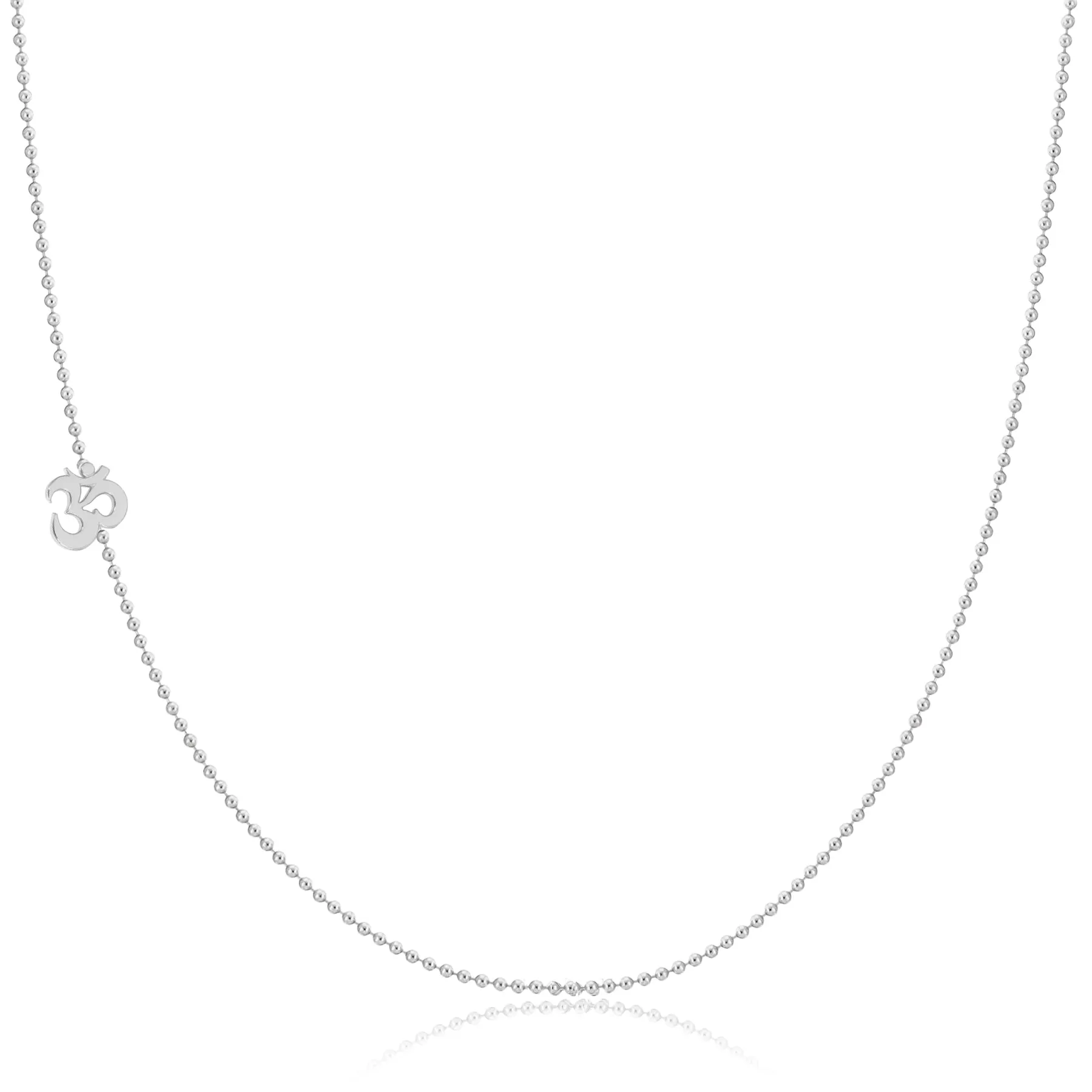 14K GOLD ASYMMETRICAL CHARM NECKLACE - Om