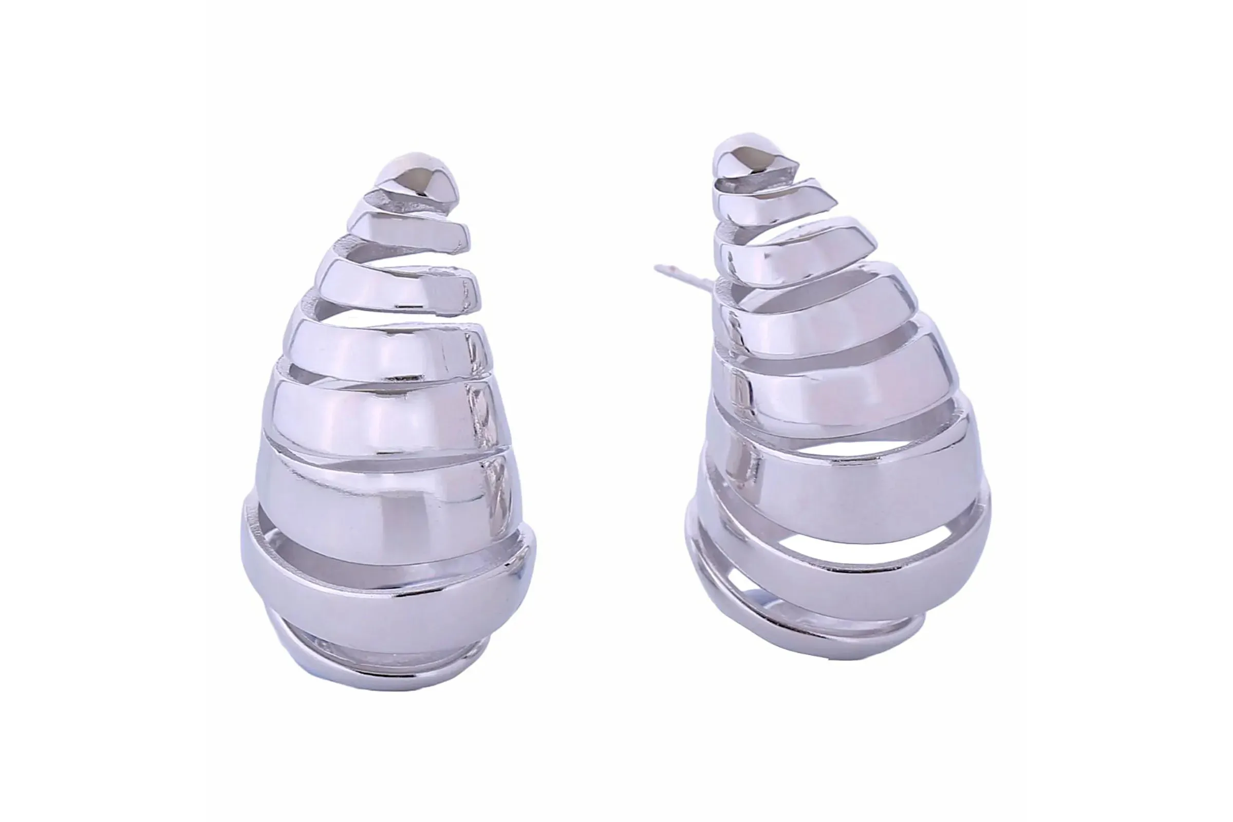 14K Spiral Stud Earrings