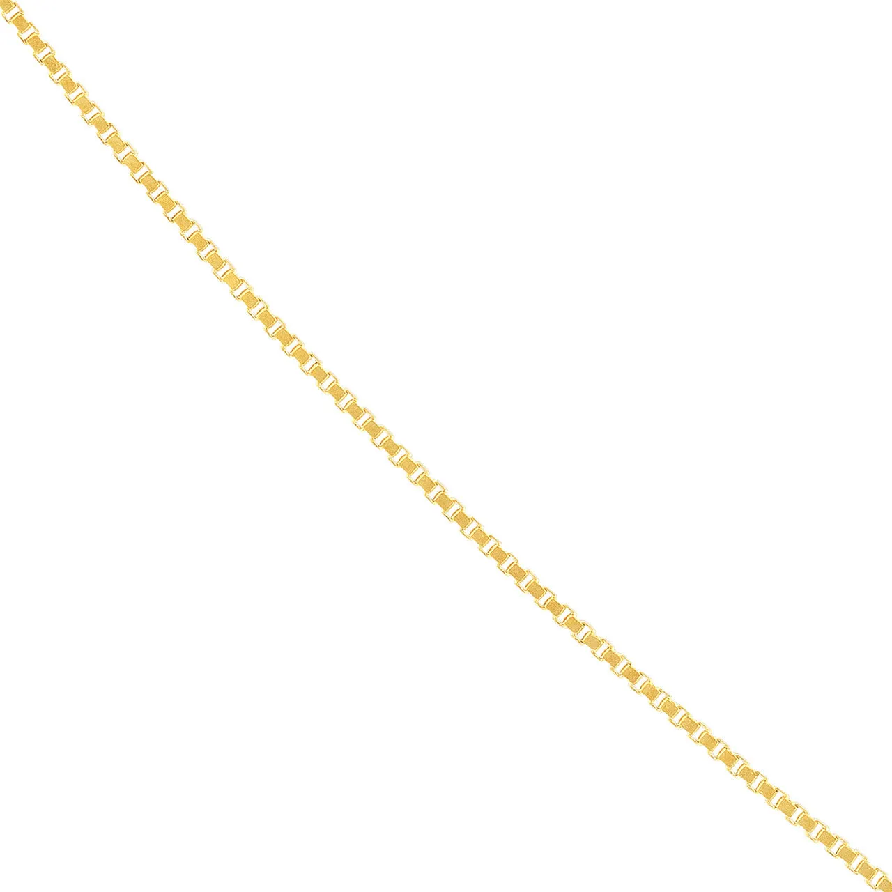 14K Yellow Gold and White Gold 0.55mm Thin and Dainty Box Chain Necklaces with Spring Ring