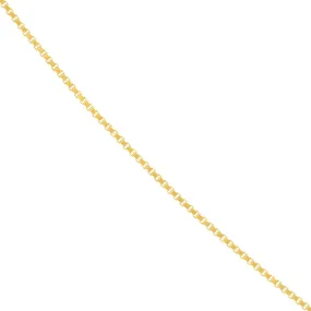 14K Yellow Gold and White Gold 0.55mm Thin and Dainty Box Chain Necklaces with Spring Ring