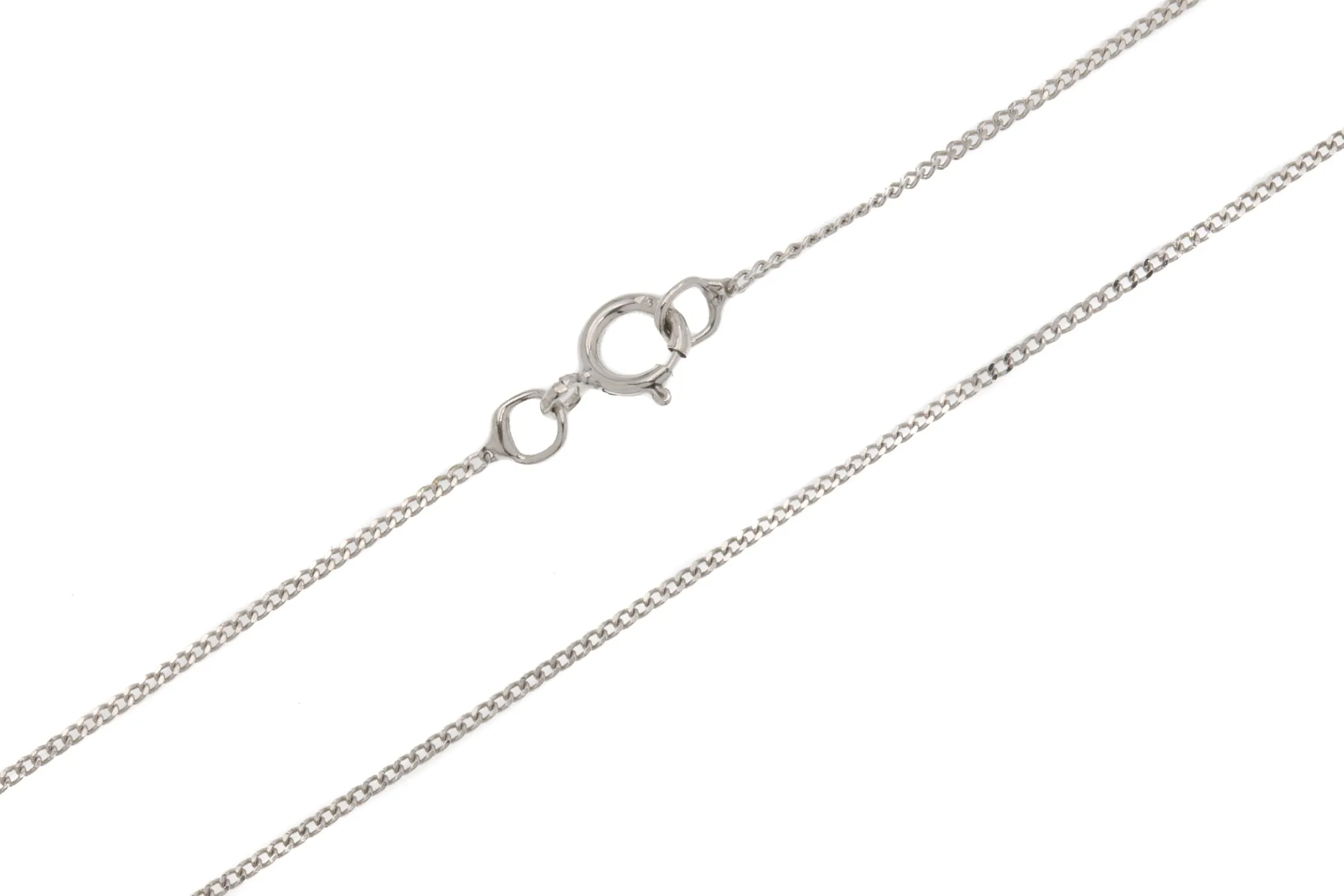 16" 9ct White Gold Skinny Pendant Chain