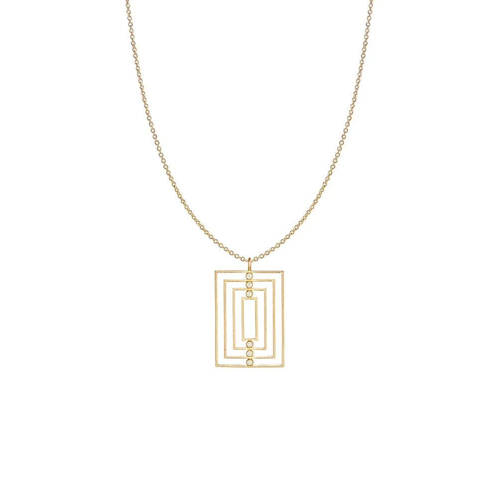 18 Karat Yellow Gold Art Deco Diamond Necklace