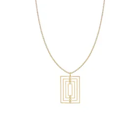 18 Karat Yellow Gold Art Deco Diamond Necklace