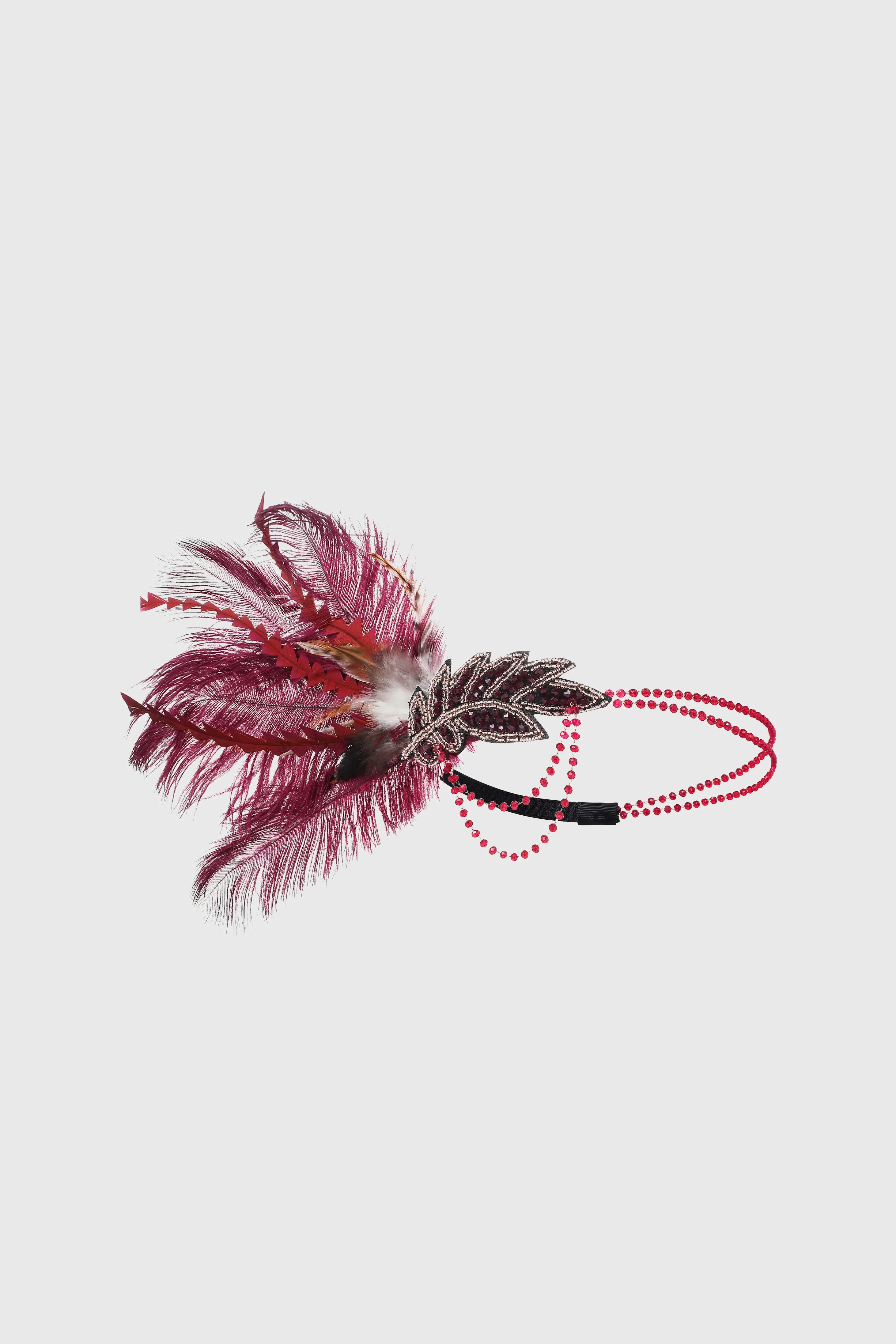 1920s Carnival Beaded Feather Headdress