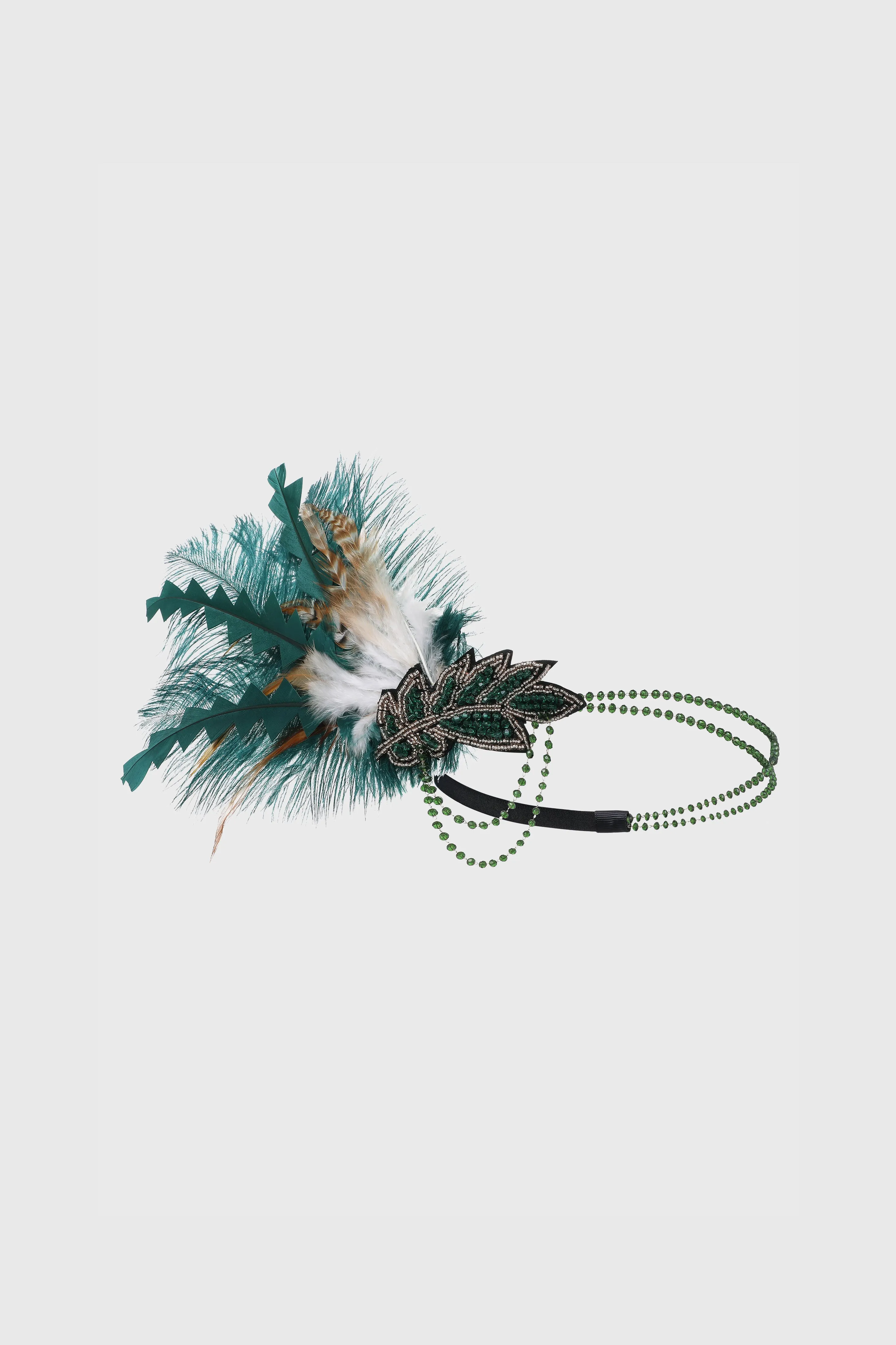 1920s Carnival Beaded Feather Headdress