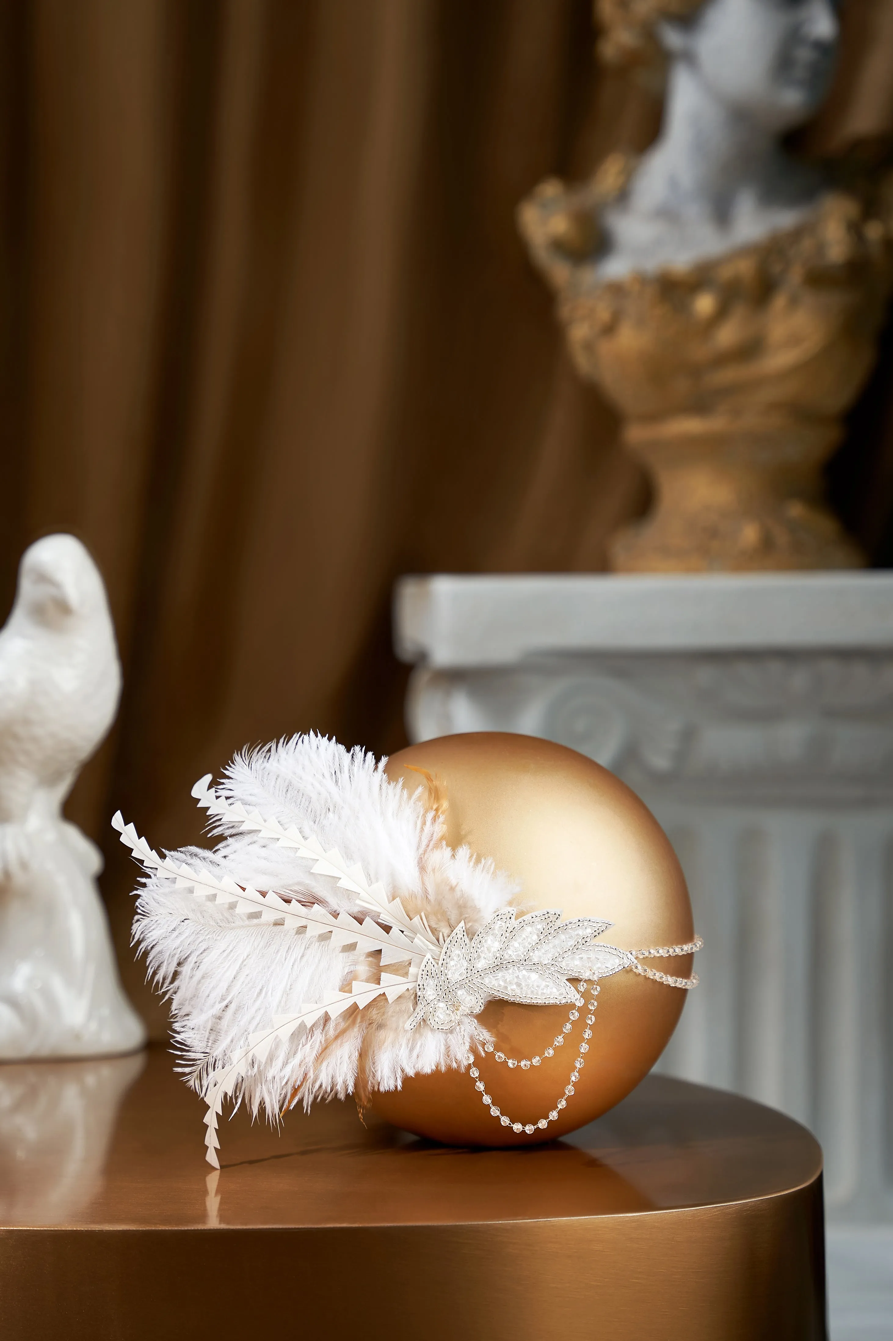 1920s Carnival Beaded Feather Headdress