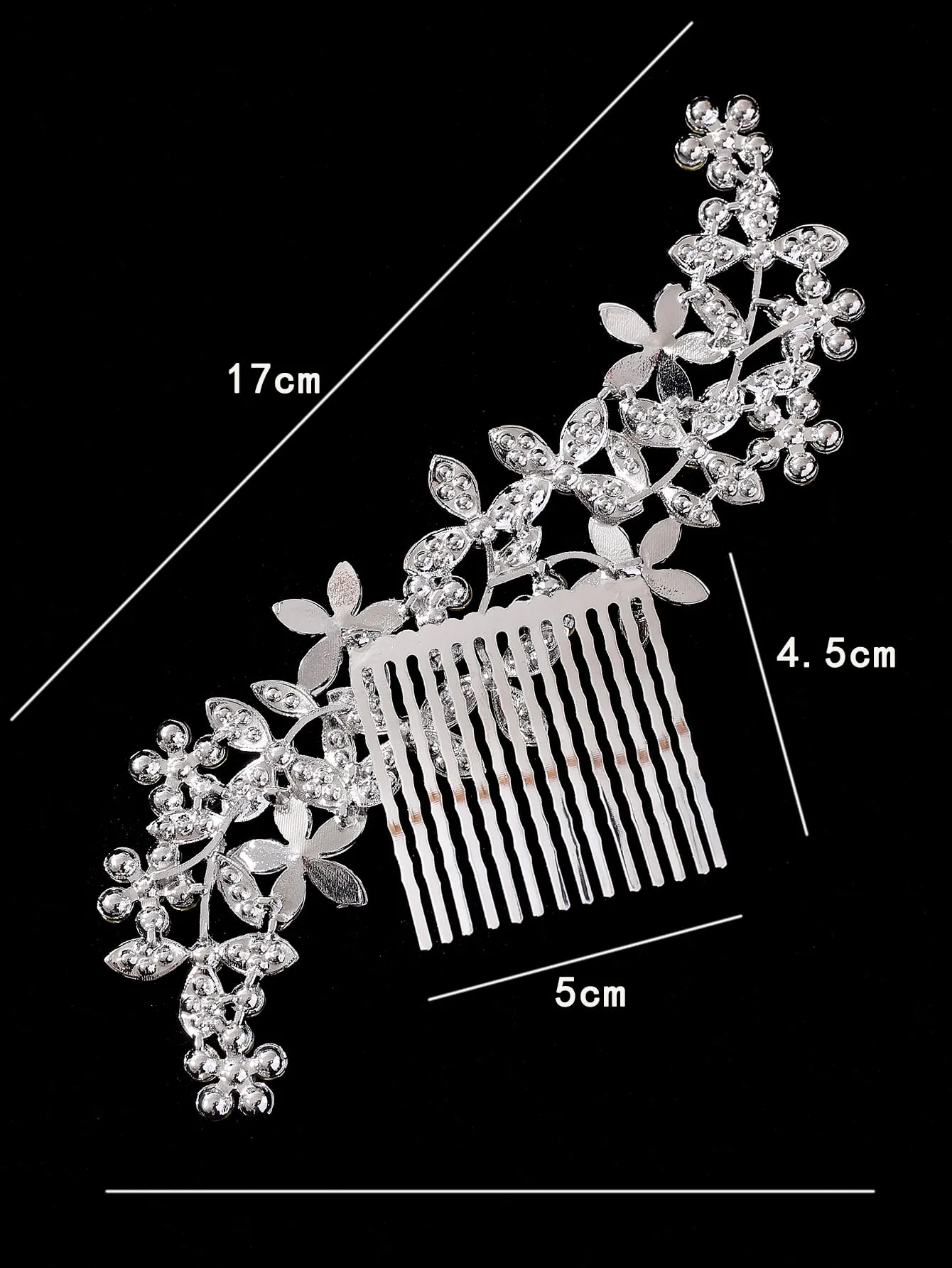 1pc Women's High-Grade Heavy-Duty Hair Comb With Rhinestones Elegant Boho Tiaras