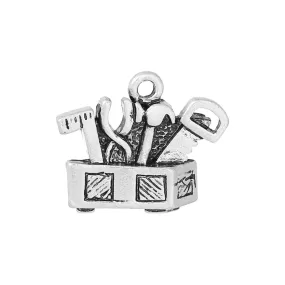 2 Pcs Tibetan Silver TOOL BOX 22mm x 18mm Charms Pendants, Lead & Nickel Free Metal Charms Pendants Beads