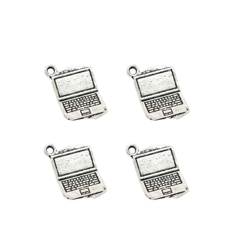 5 Pcs Tibetan Silver Laptop Notebook Computer Graduation 21mm x 15mm 3D Charms Pendants