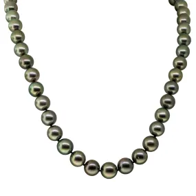 9ct Yellow Gold Tahitian Black Pearl Strand