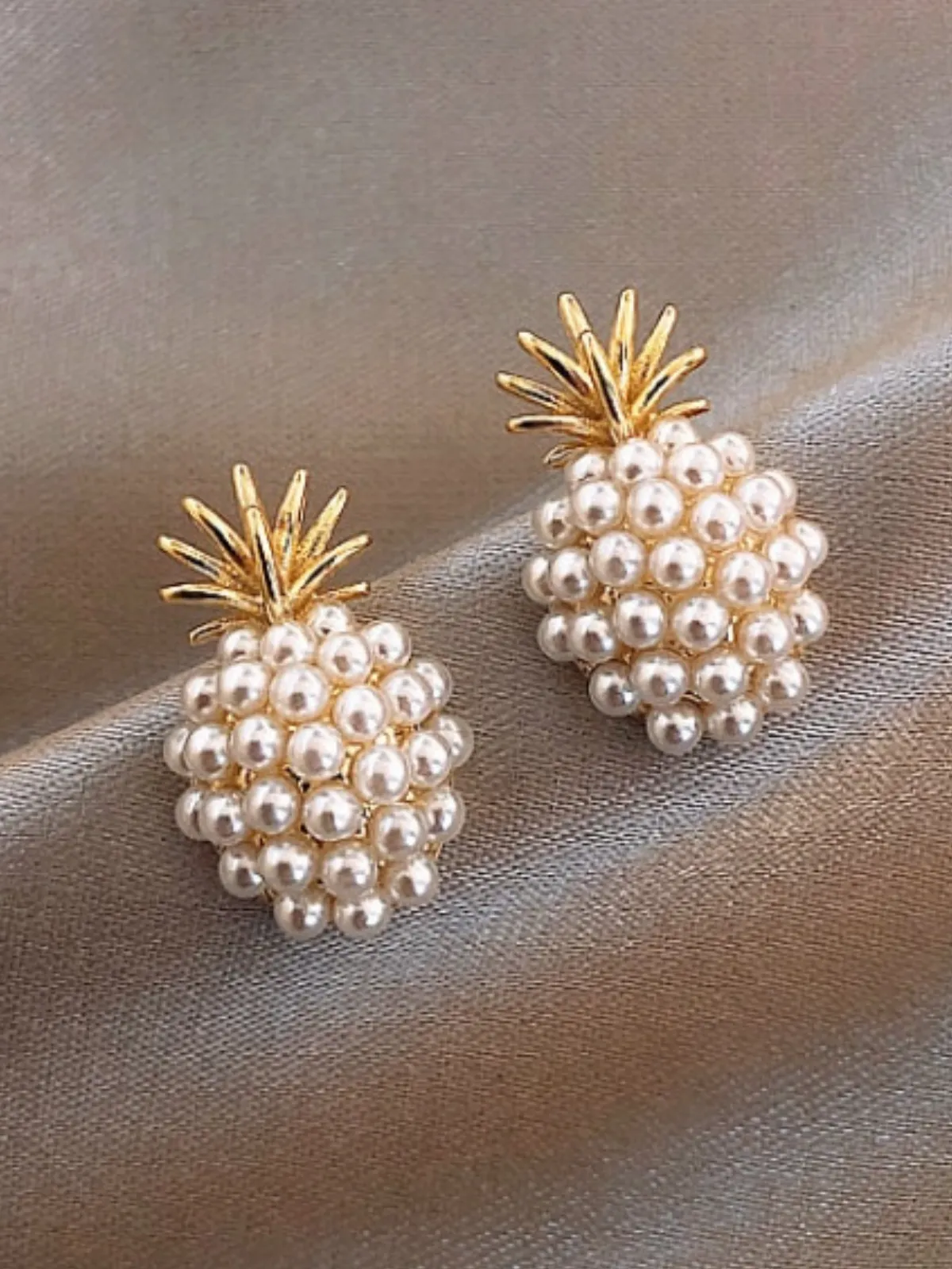 A Little Tropical Pearl Pineapple Earrings