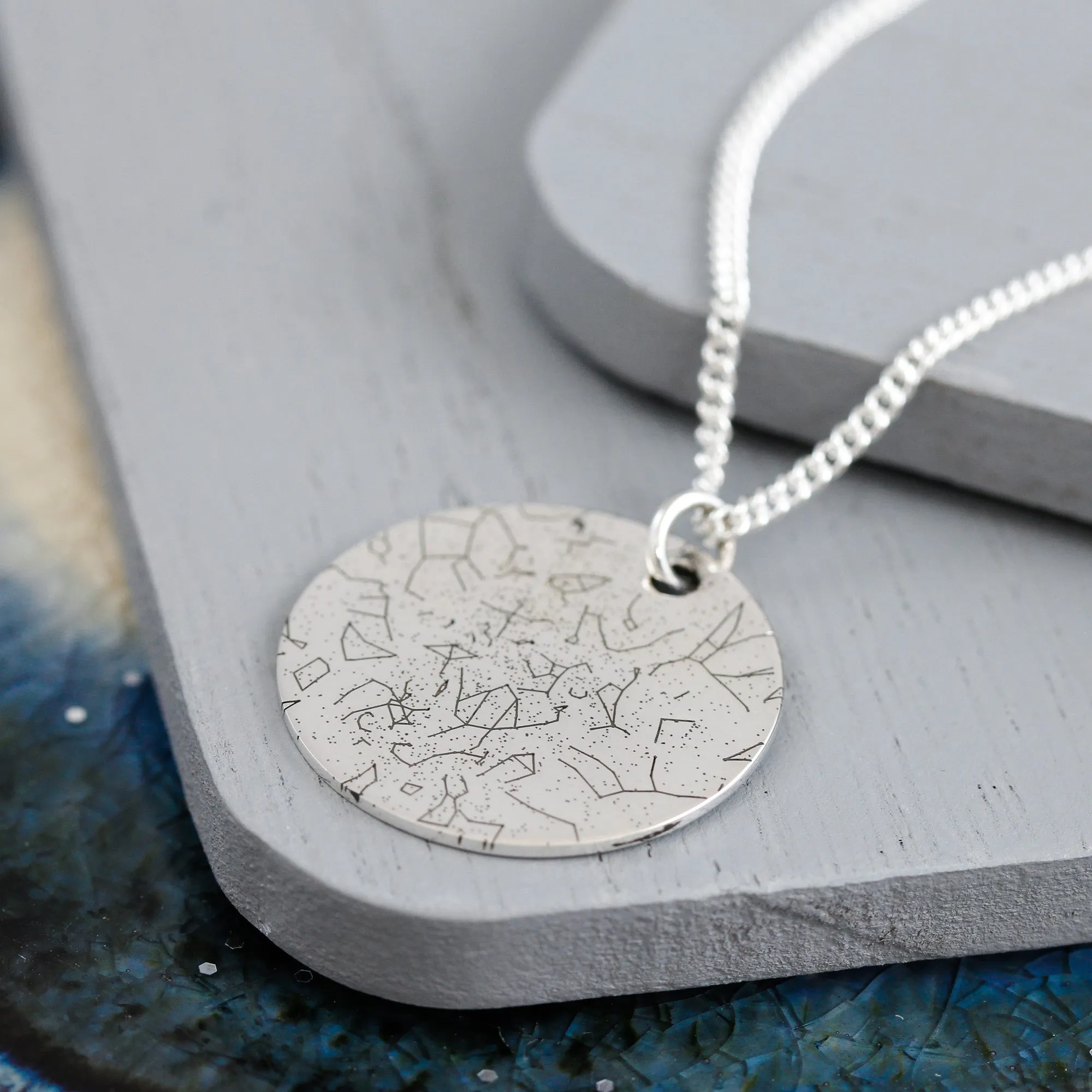 Bespoke Star Map Constellation Necklace - 25mm Disc