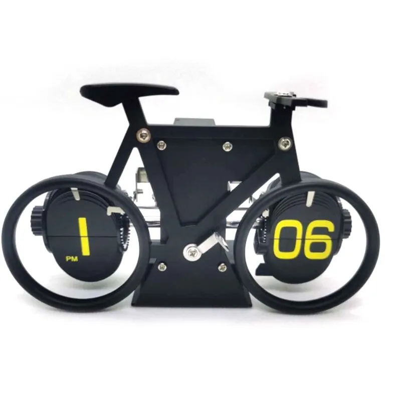 Besteuropean Bicycle Style Page Turning Clock Home Simple Desktop Pendulum Clock Fashion Ornaments Decorative Clock