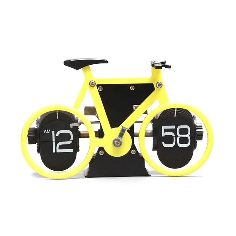 Besteuropean Bicycle Style Page Turning Clock Home Simple Desktop Pendulum Clock Fashion Ornaments Decorative Clock