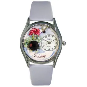 Birthstone Jewelry: January Birthstone Watch Small Silver Style