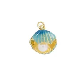 Blue Clam Seashell Charm For Charm Necklace & Bracelet