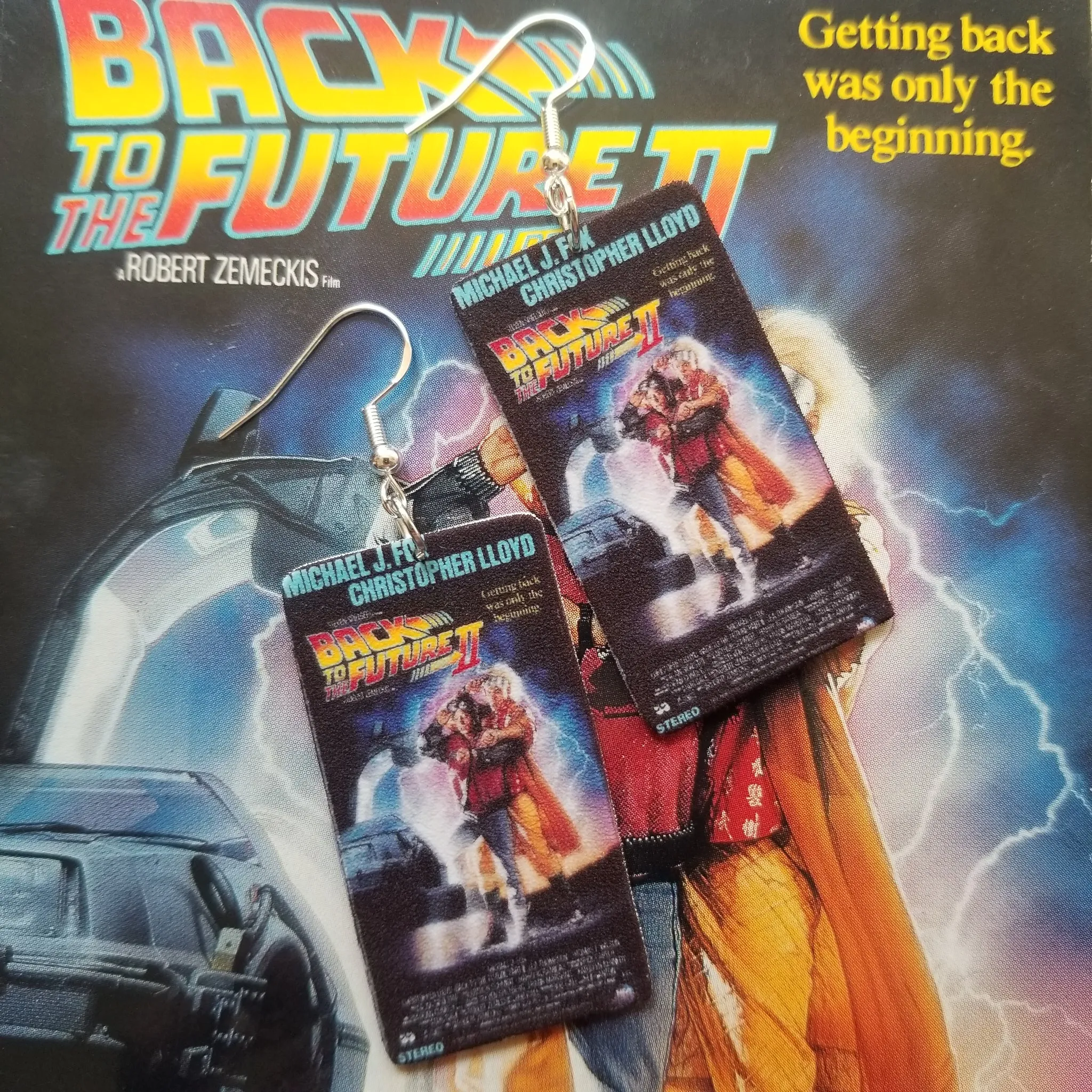 BTTF 2 VHS Cover EARRINGS