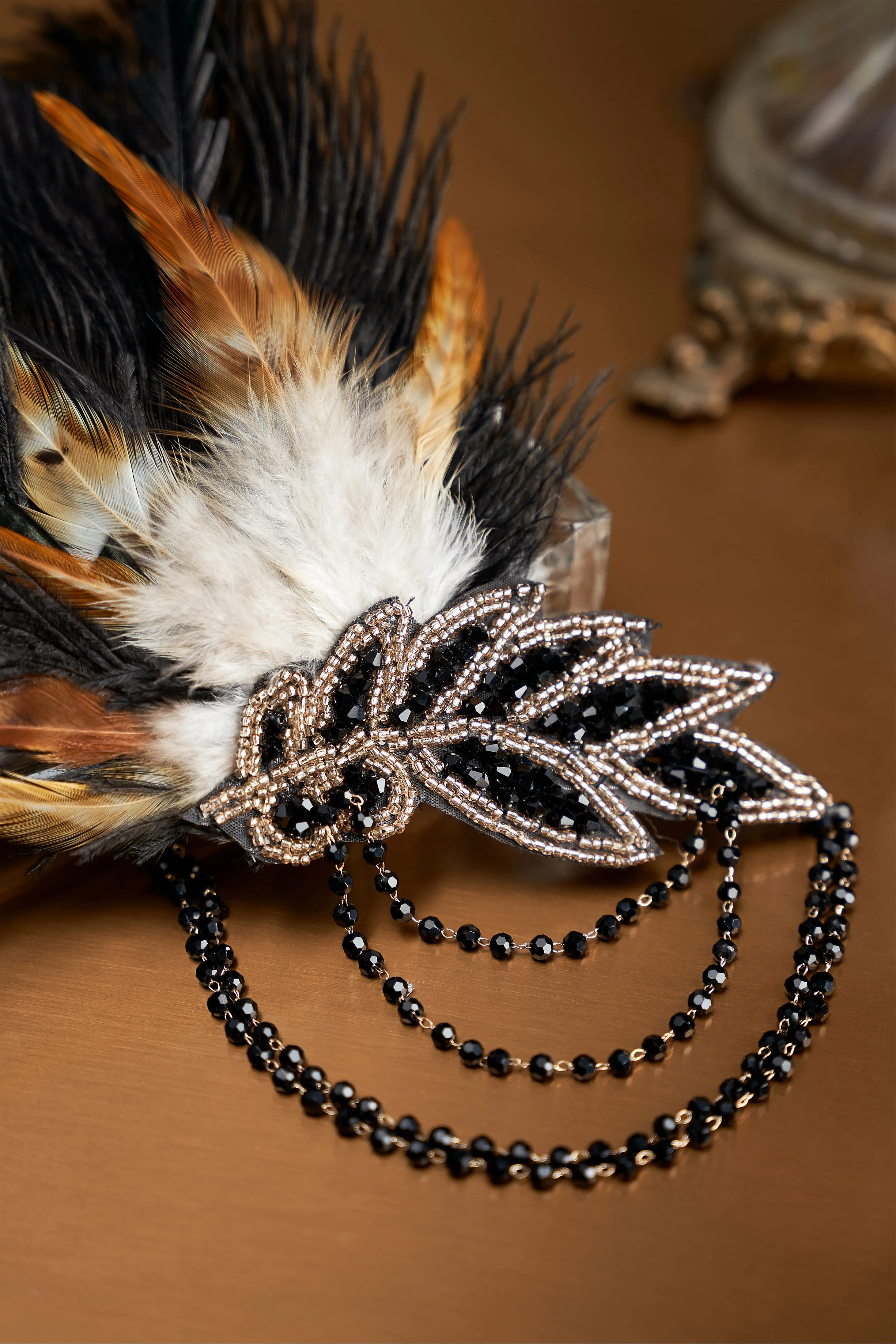 Carnival Beaded Feather Headdress