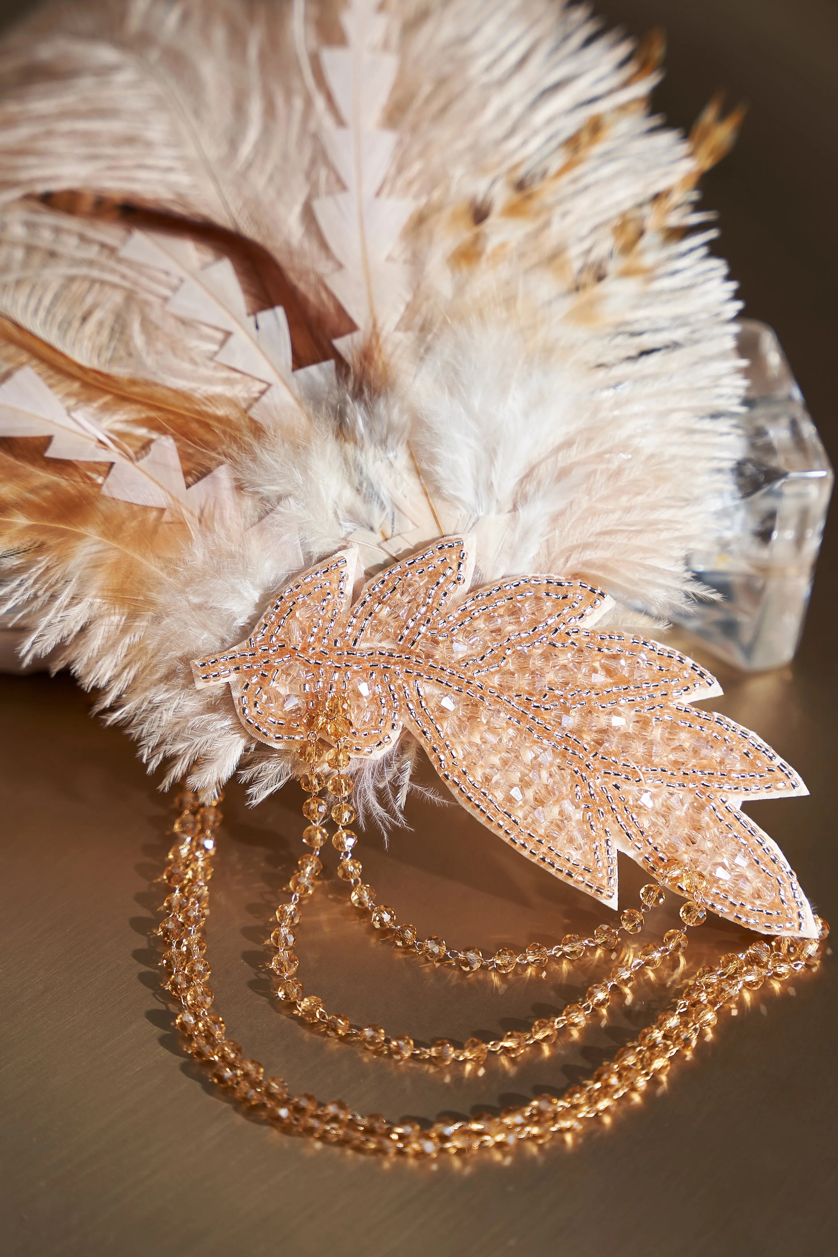 Carnival Beaded Feather Headdress