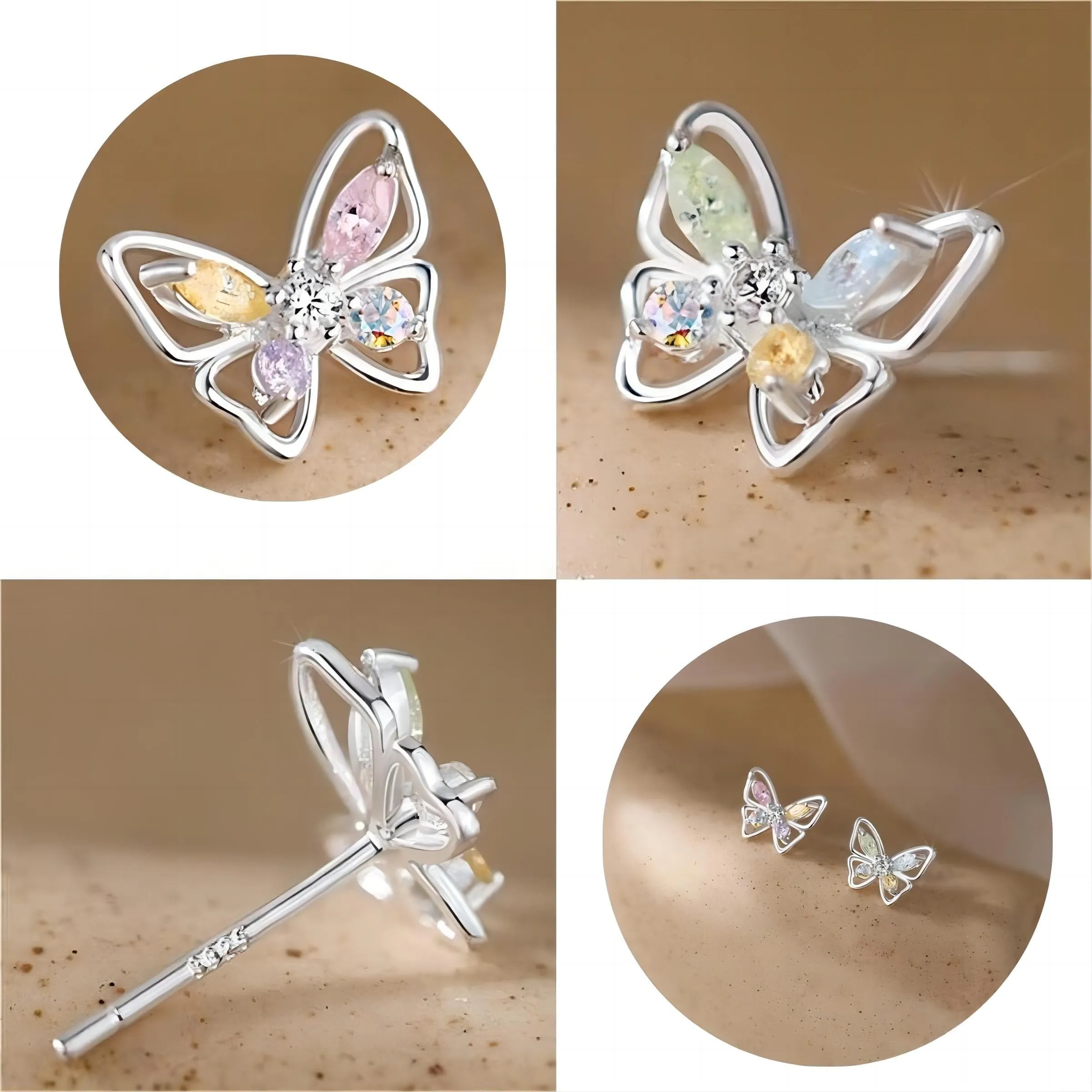 Charming Silver Butterfly Earrings