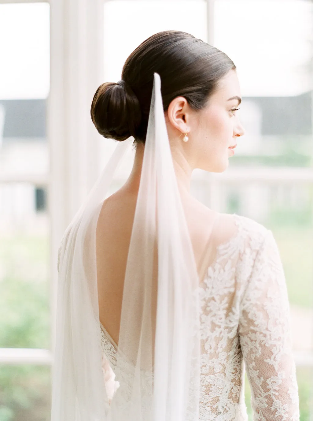 CHLOE | French Silk Tulle Draped Veil