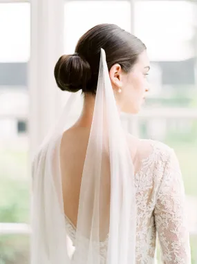 CHLOE | French Silk Tulle Draped Veil