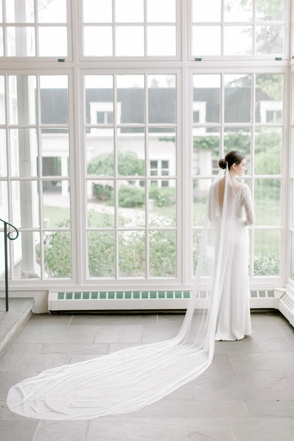 CHLOE | French Silk Tulle Draped Veil