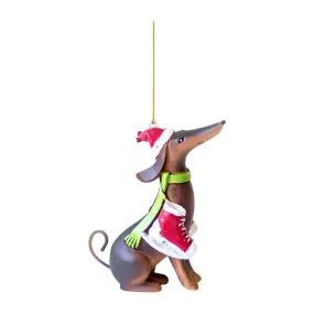 classic Christmas Decoration Gifts Dachshunds Dog Christmas Tree Ornament Christmas Tree Pendants Hanging Pendants Plush Craft For Christmas Holiday Party Home Decor B