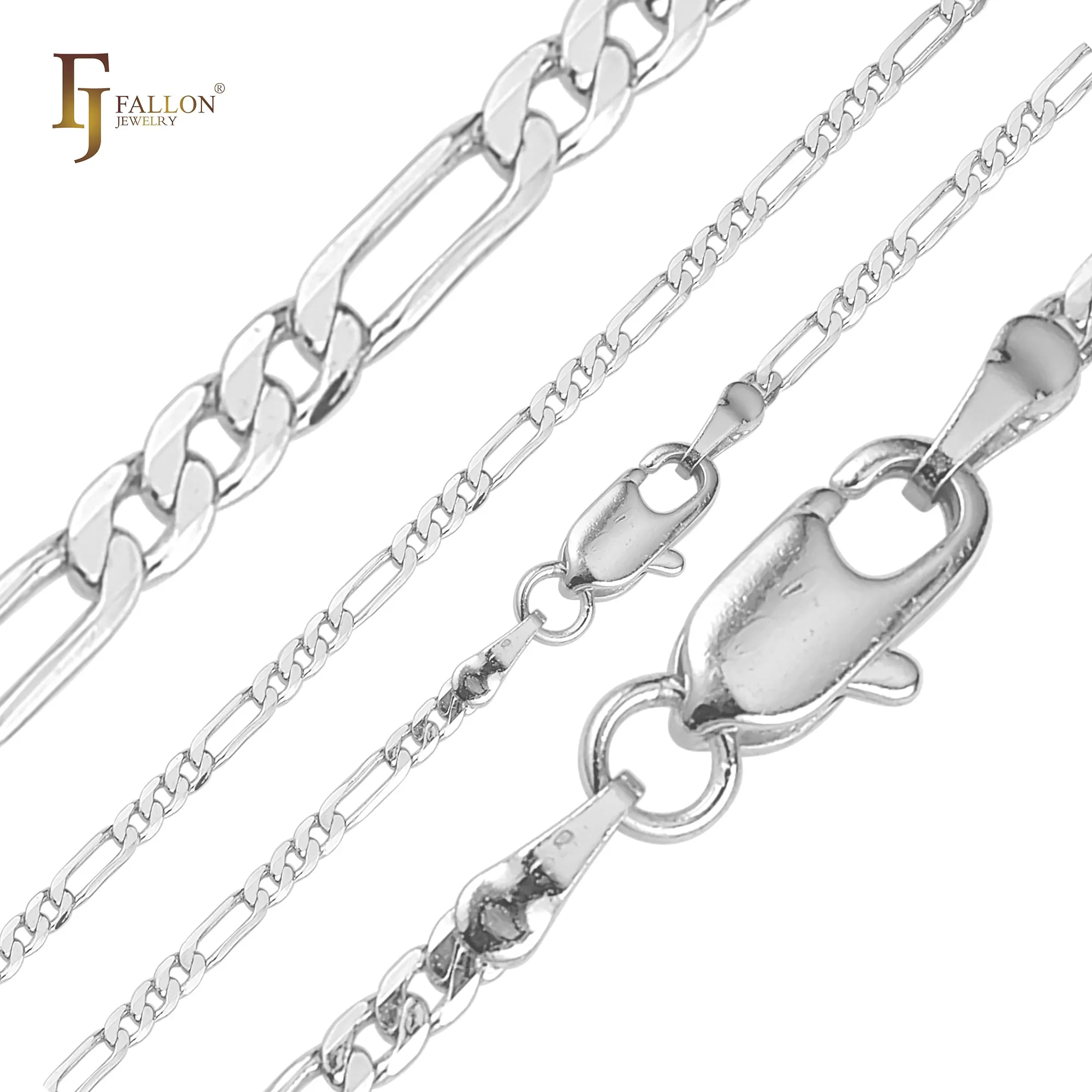 Classic Figaro link White Gold Chains