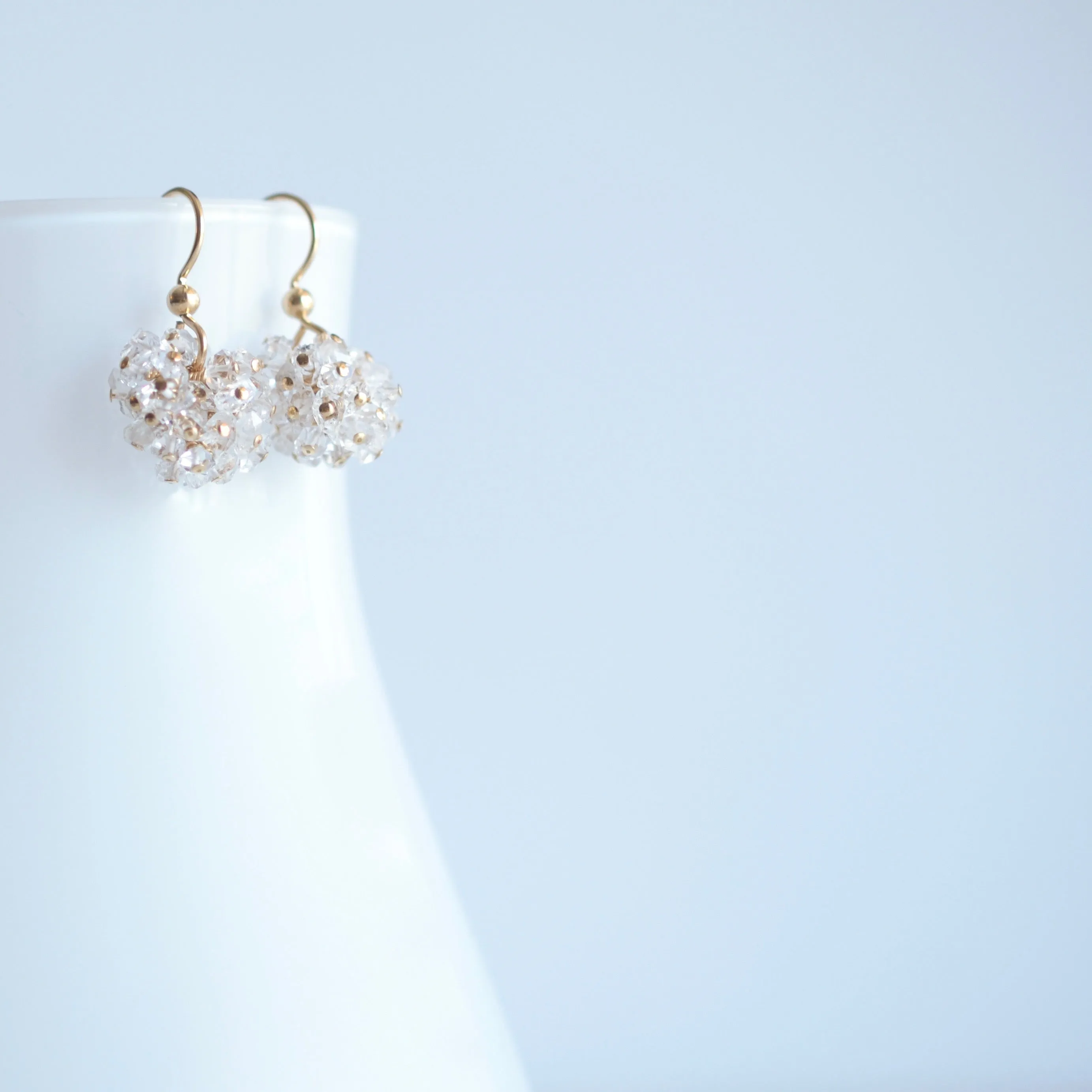 Claudia - Herkimer Diamond Quartz, 14k Gold Filled Earrings