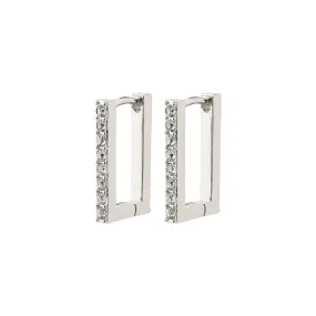 COBY recycled crystal square hoop earrings silver-plated