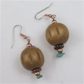 Copper and Wood Earrings