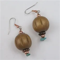 Copper and Wood Earrings