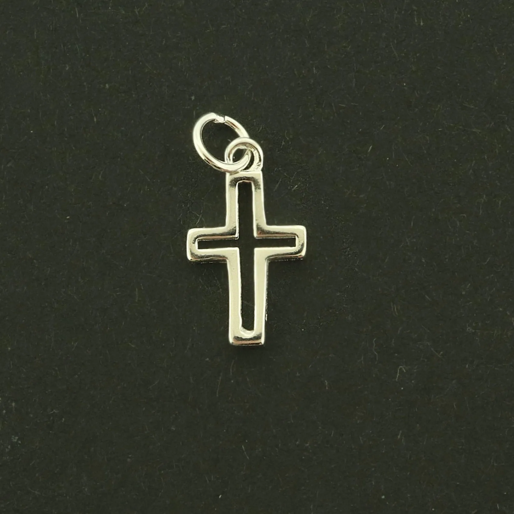 Cross Outline Sterling Silver Charms - Religious Pendant - ST144