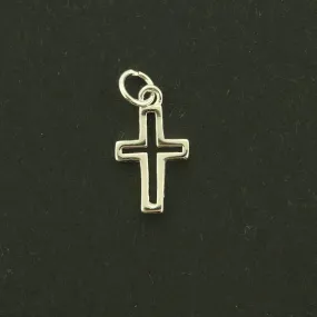 Cross Outline Sterling Silver Charms - Religious Pendant - ST144