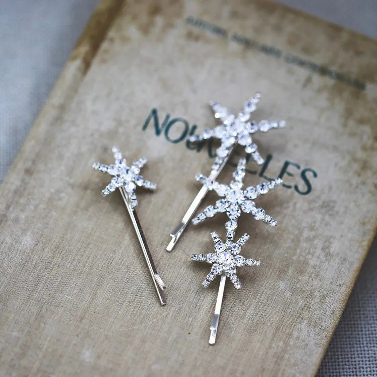 crystal rhinestone star celestial hairpins