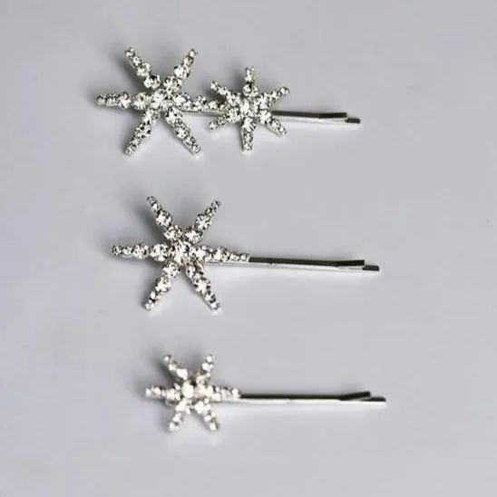 crystal rhinestone star celestial hairpins