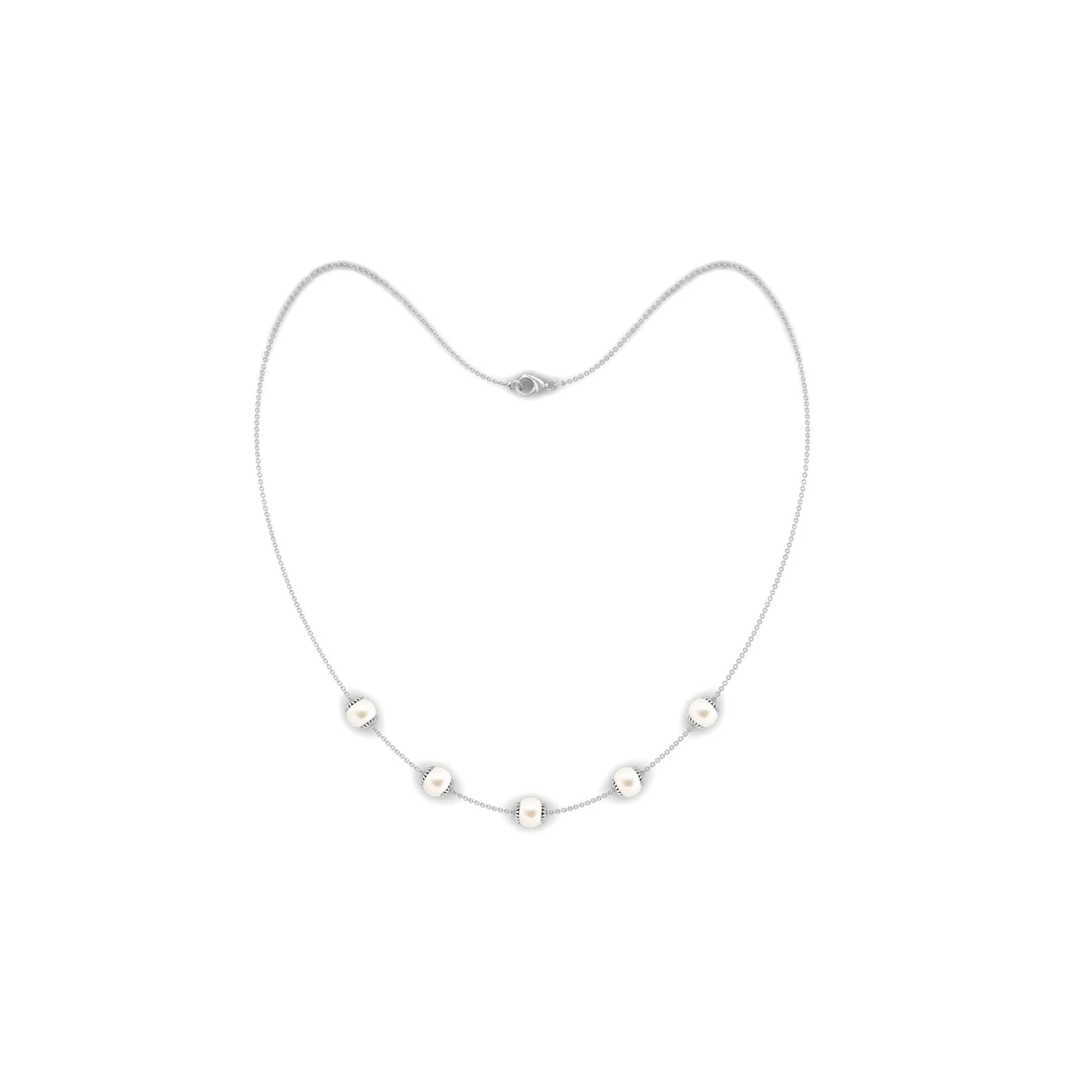 Cultured White Pearl Layering Necklace