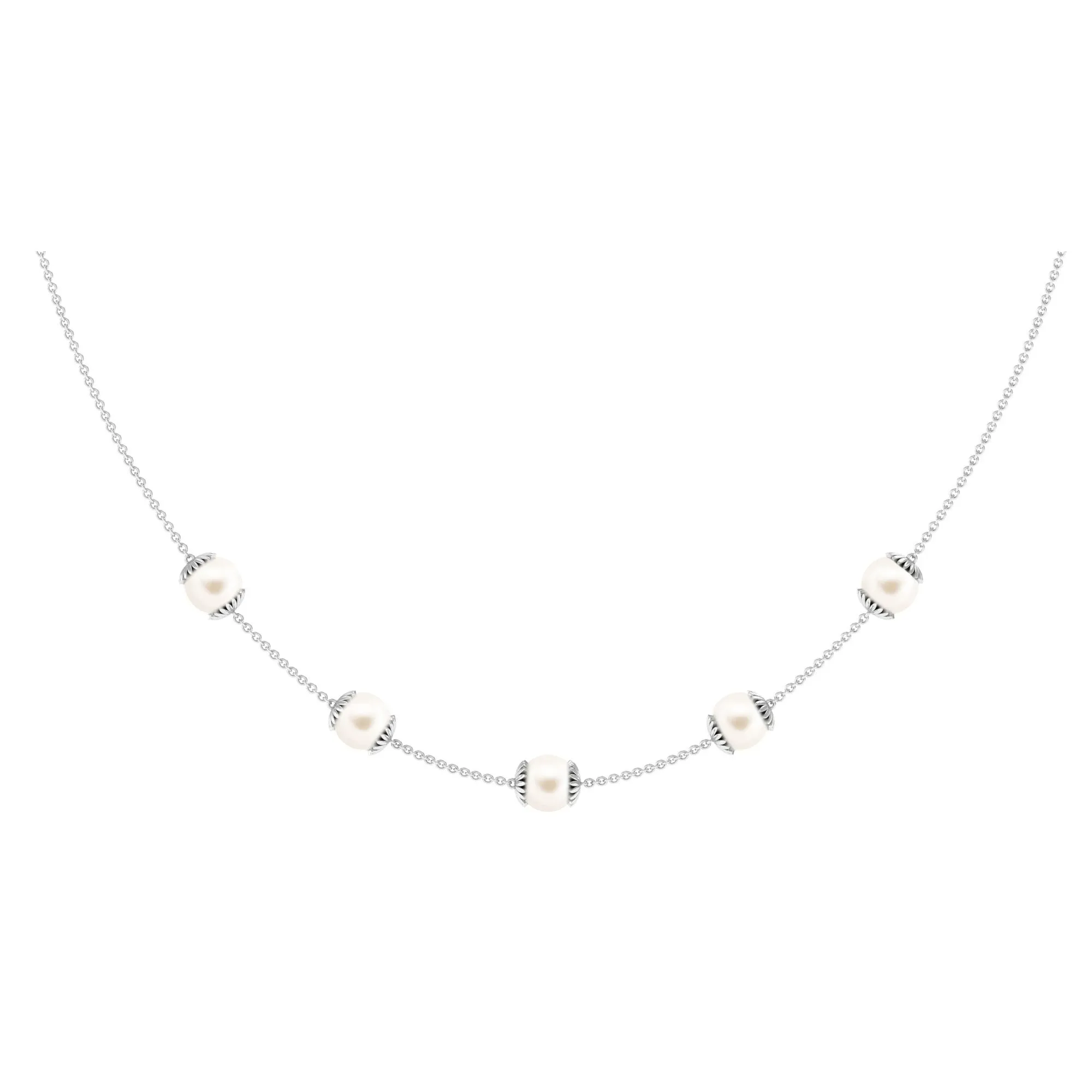 Cultured White Pearl Layering Necklace