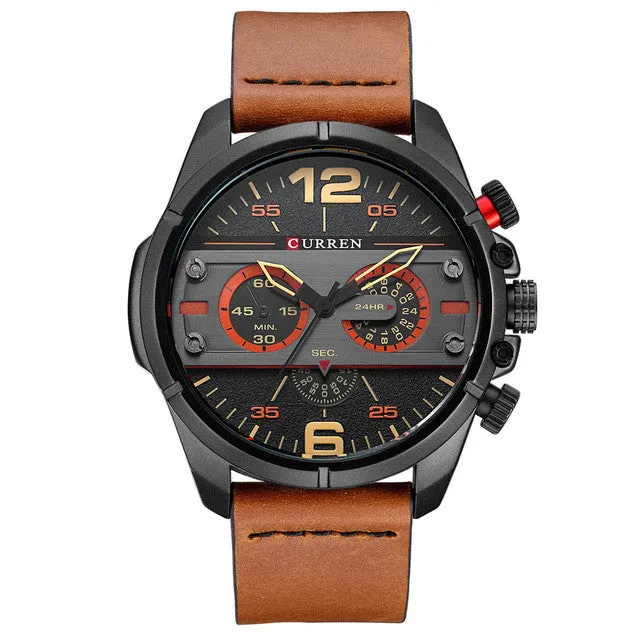 CURREN Watches Men Luxury Brand Army Military Watch Leather Sports Watches Quartz Men Waterproof Wristwatches Male Clock