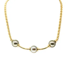 Deja Vu 18ct Yellow Gold Tahitian Pearl Necklace